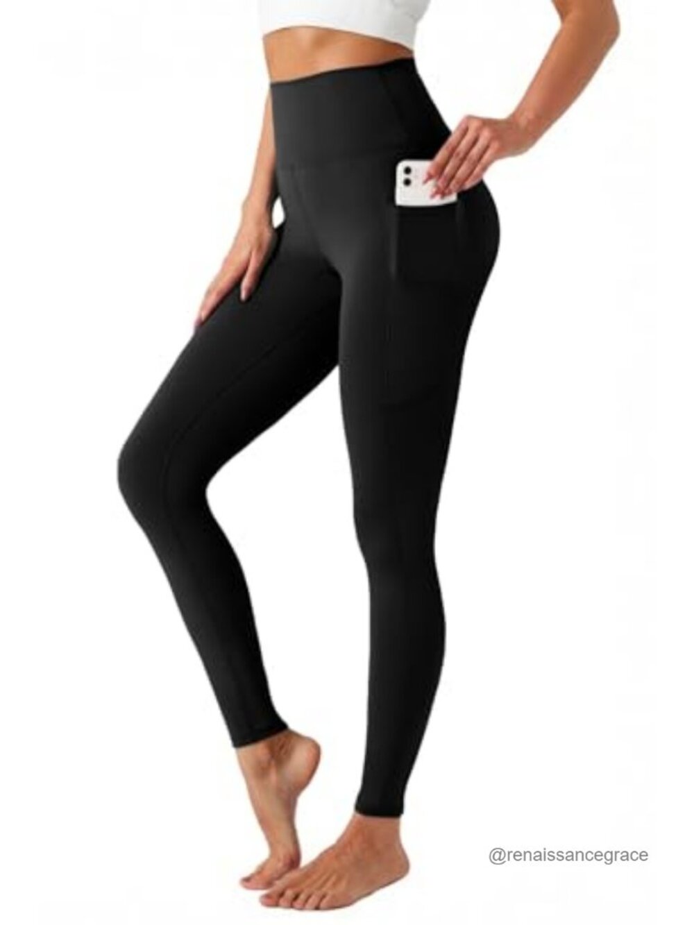 High Waisted Yoga Leggings with Pockets, Tummy Control Workout Pants